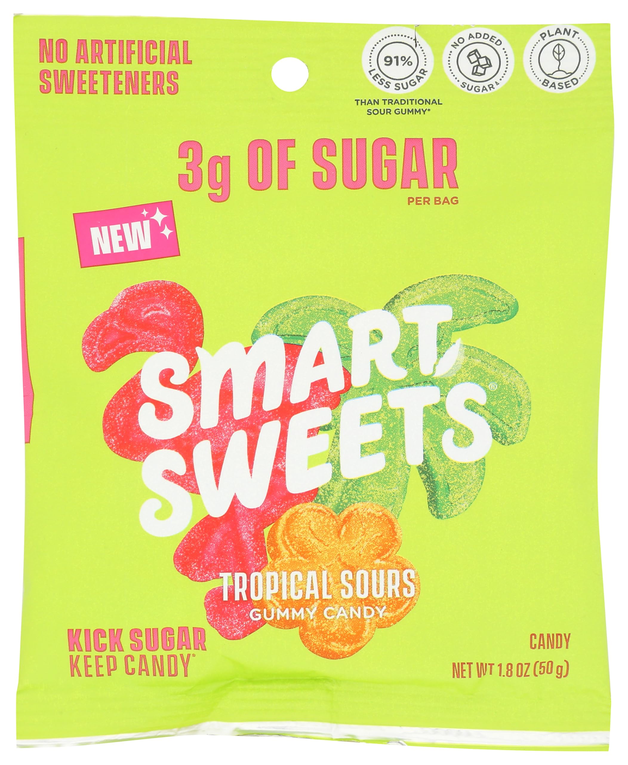 Smart Sweets, Gummies Tropical Sours, 1.8 Ounce