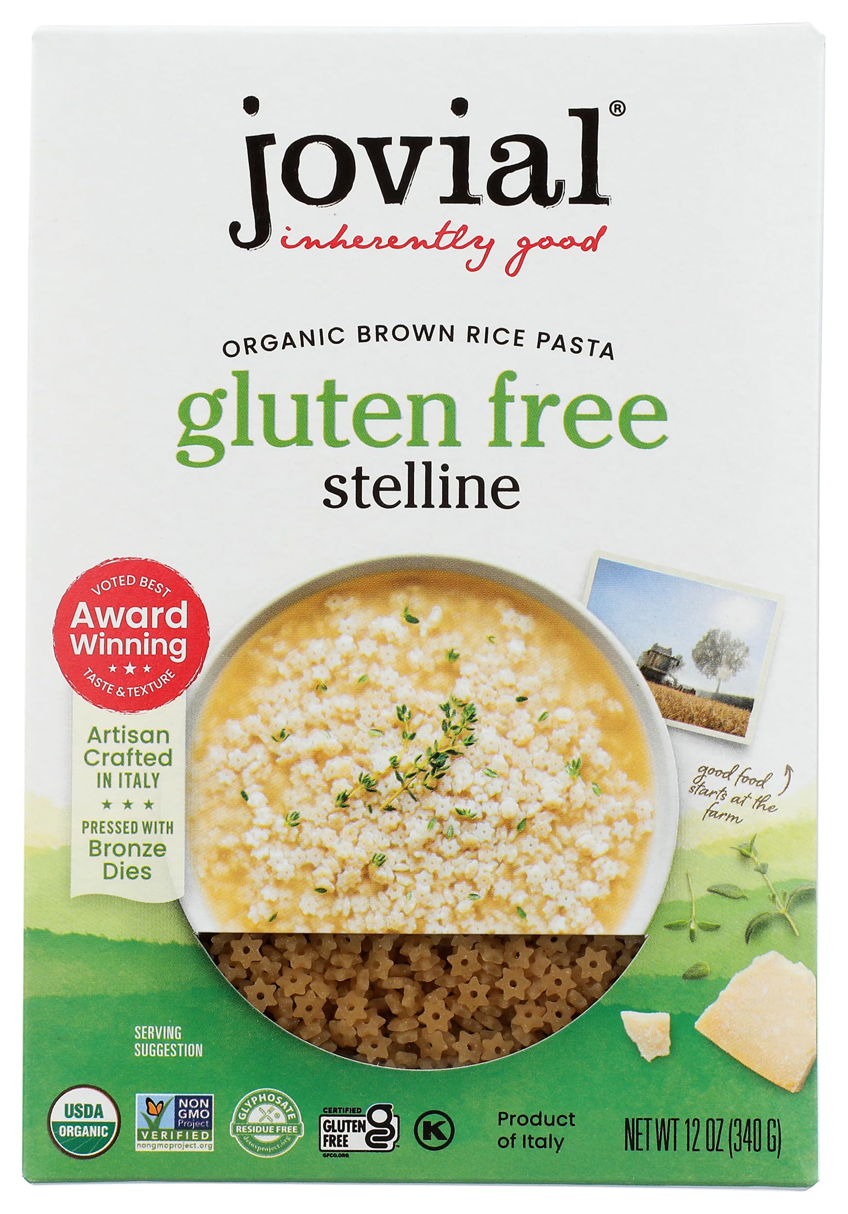 Jovial Pasta Brown Rice Stelline 12 Oz