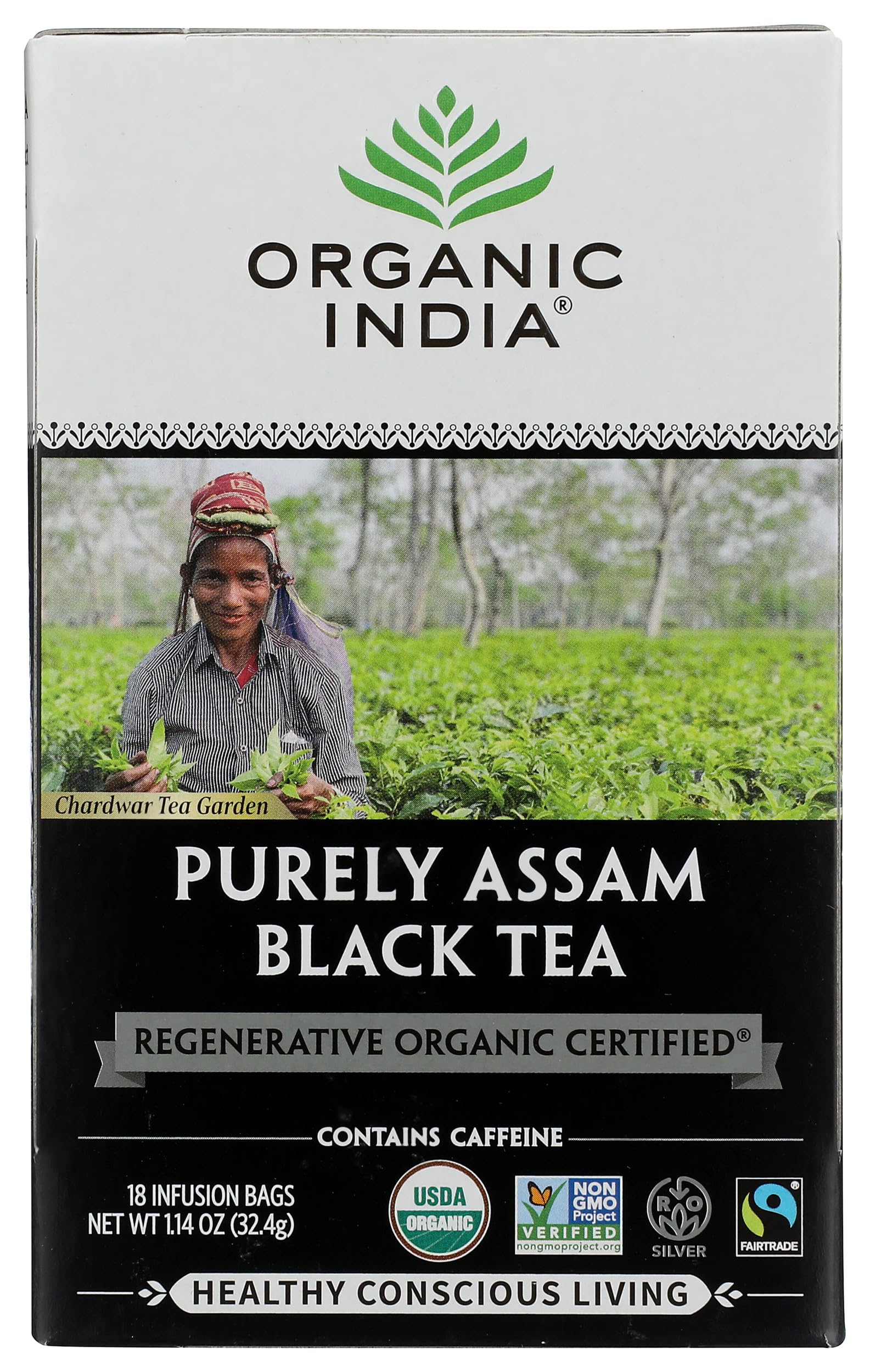 Organic India, Organic Black Tea Assam, 18 Count