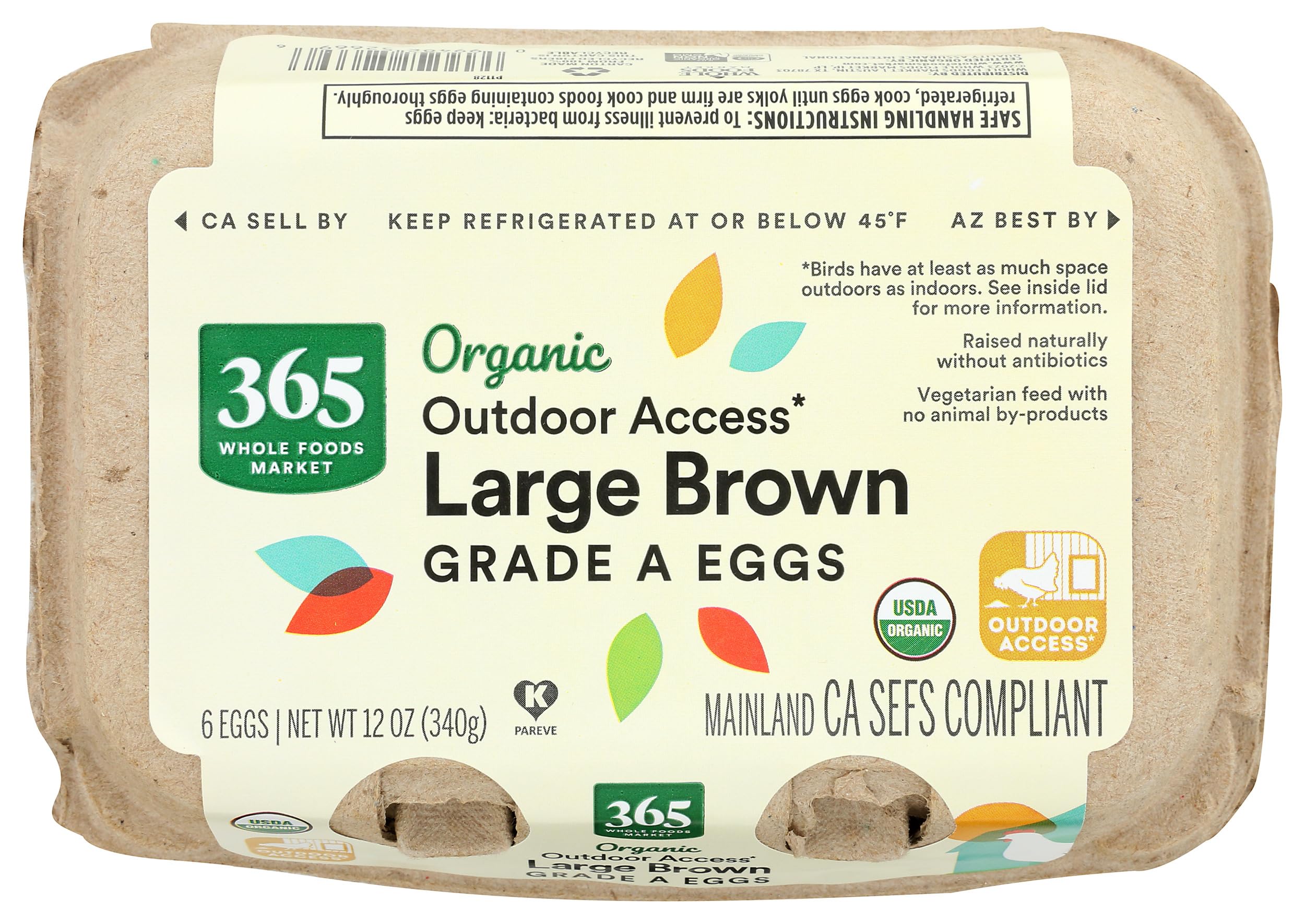 365 by Whole Foods Market Organic Large Brown Grade A Eggs 6 Count, 6 CT