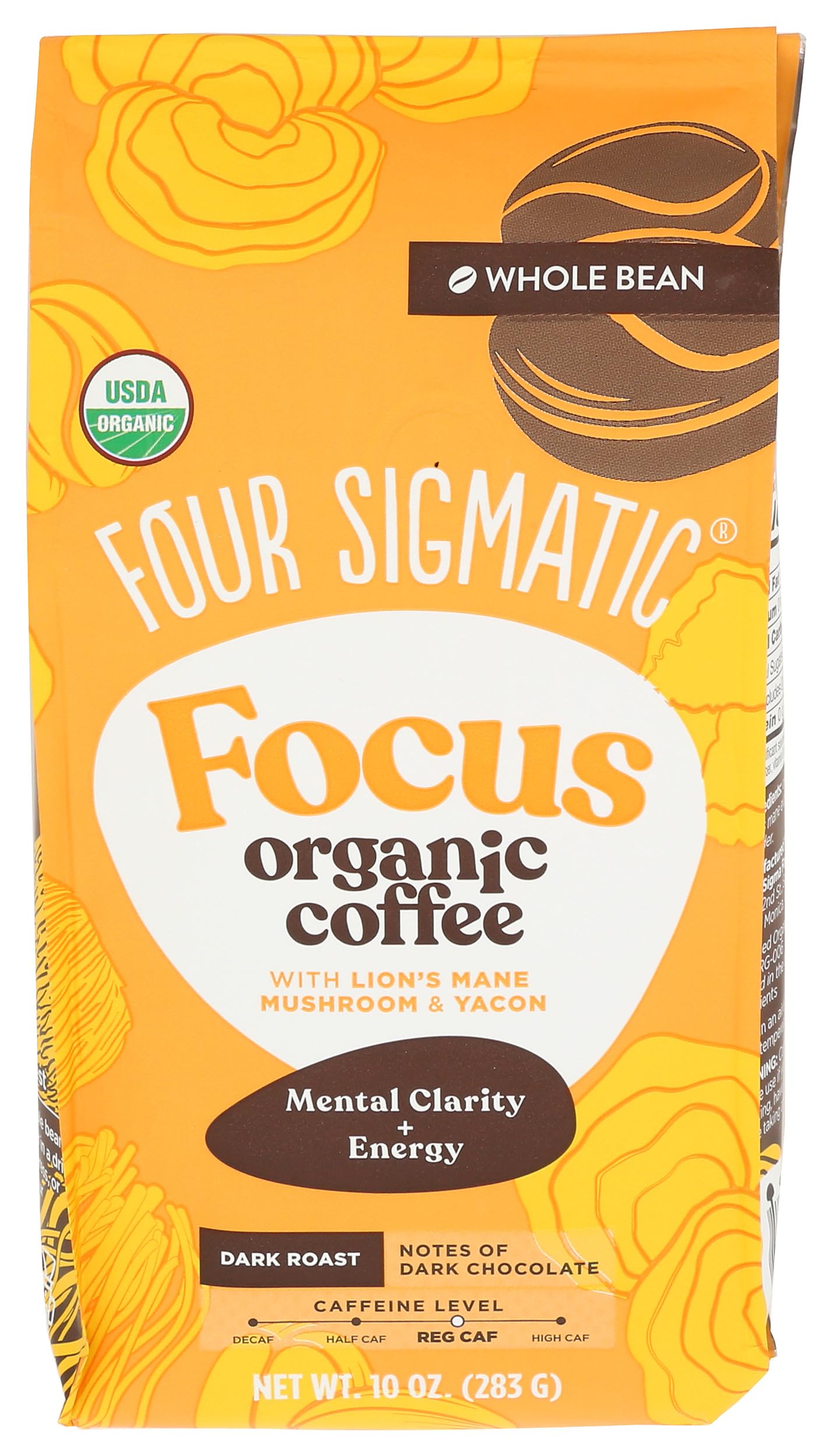 Coffee Lions Mane Whole Bean Organic, 12 Ounce