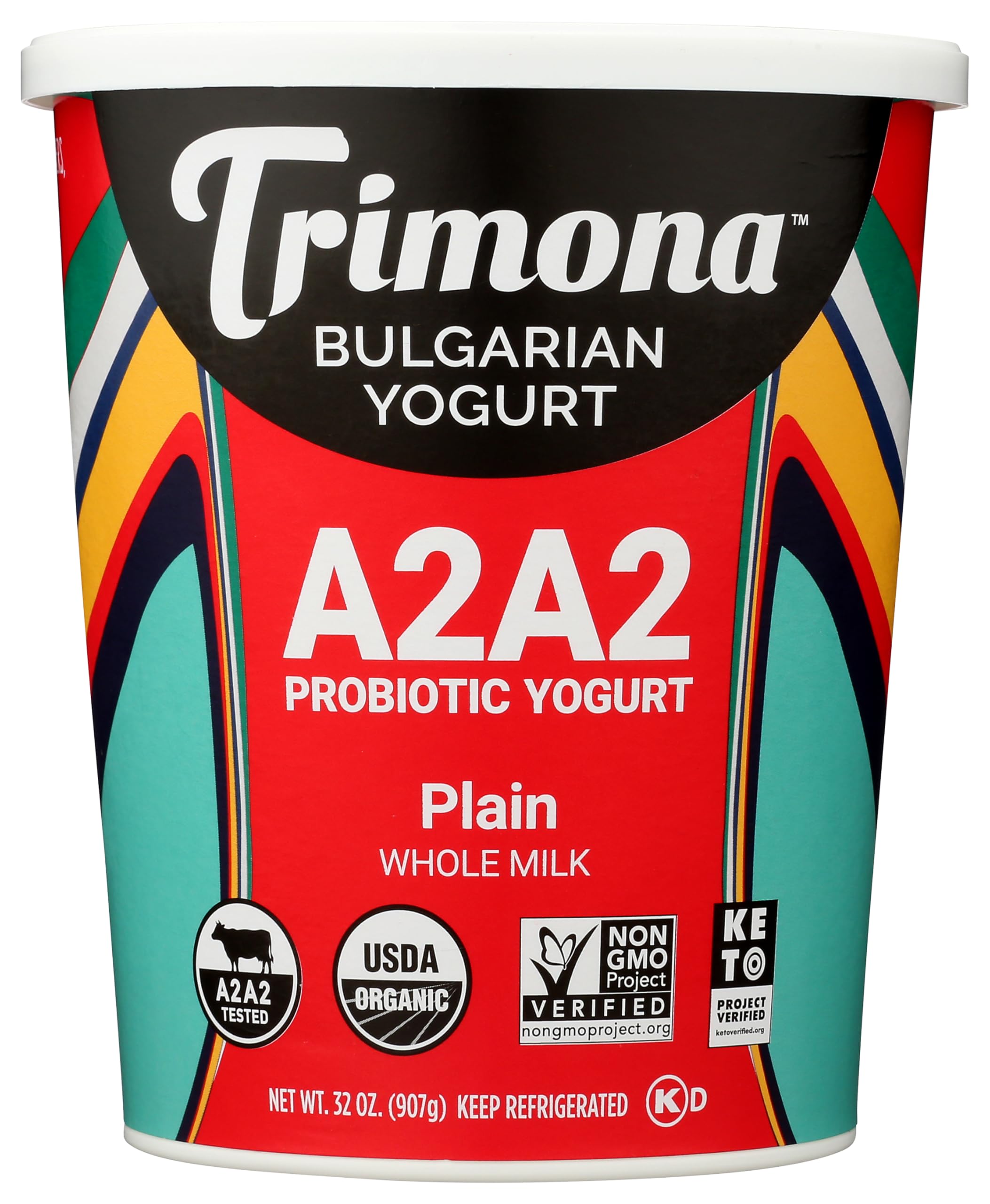 Trimona Foods Organic Plain Bulgarian A2A2 Yogurt, 32 OZ | A2A2 Milk, Organic, Non GMO