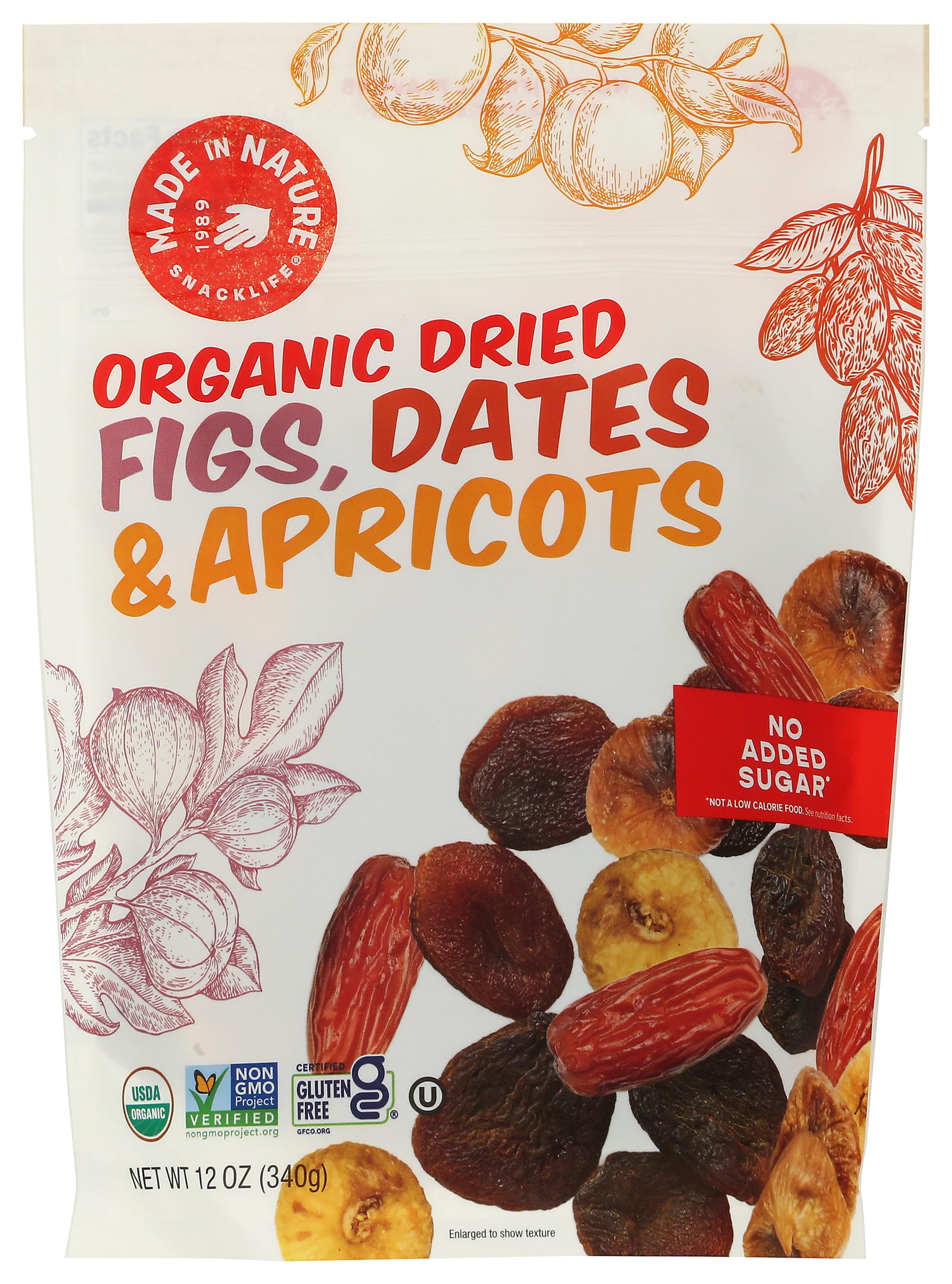 Made in Nature Organic Figs Dates Apricots Mediterranean Blend, 12 OZ