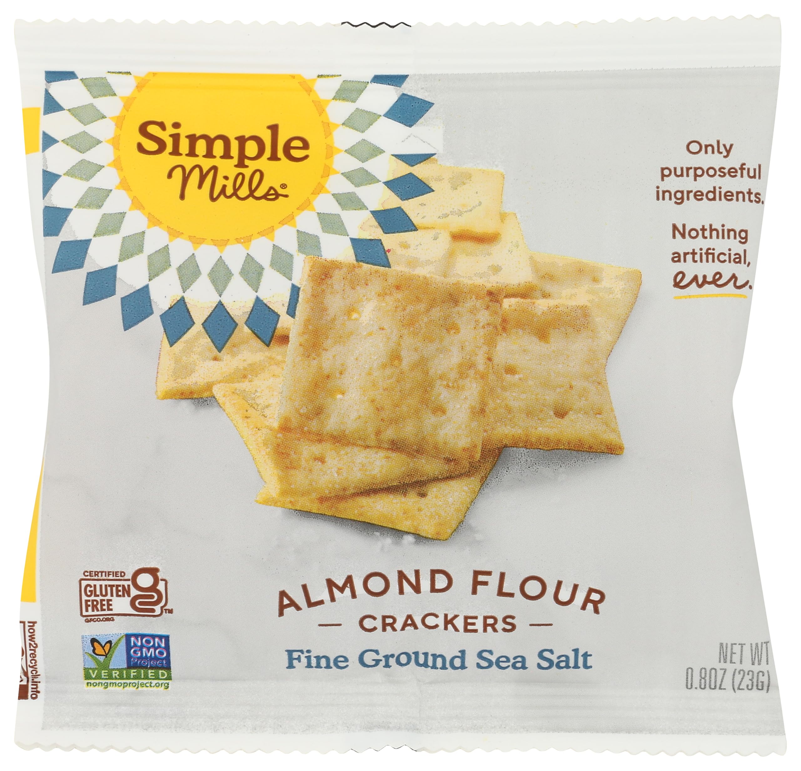 Simple Mills Fine Ground Sea Salt Crackers Sgl, 0.8 OZ
