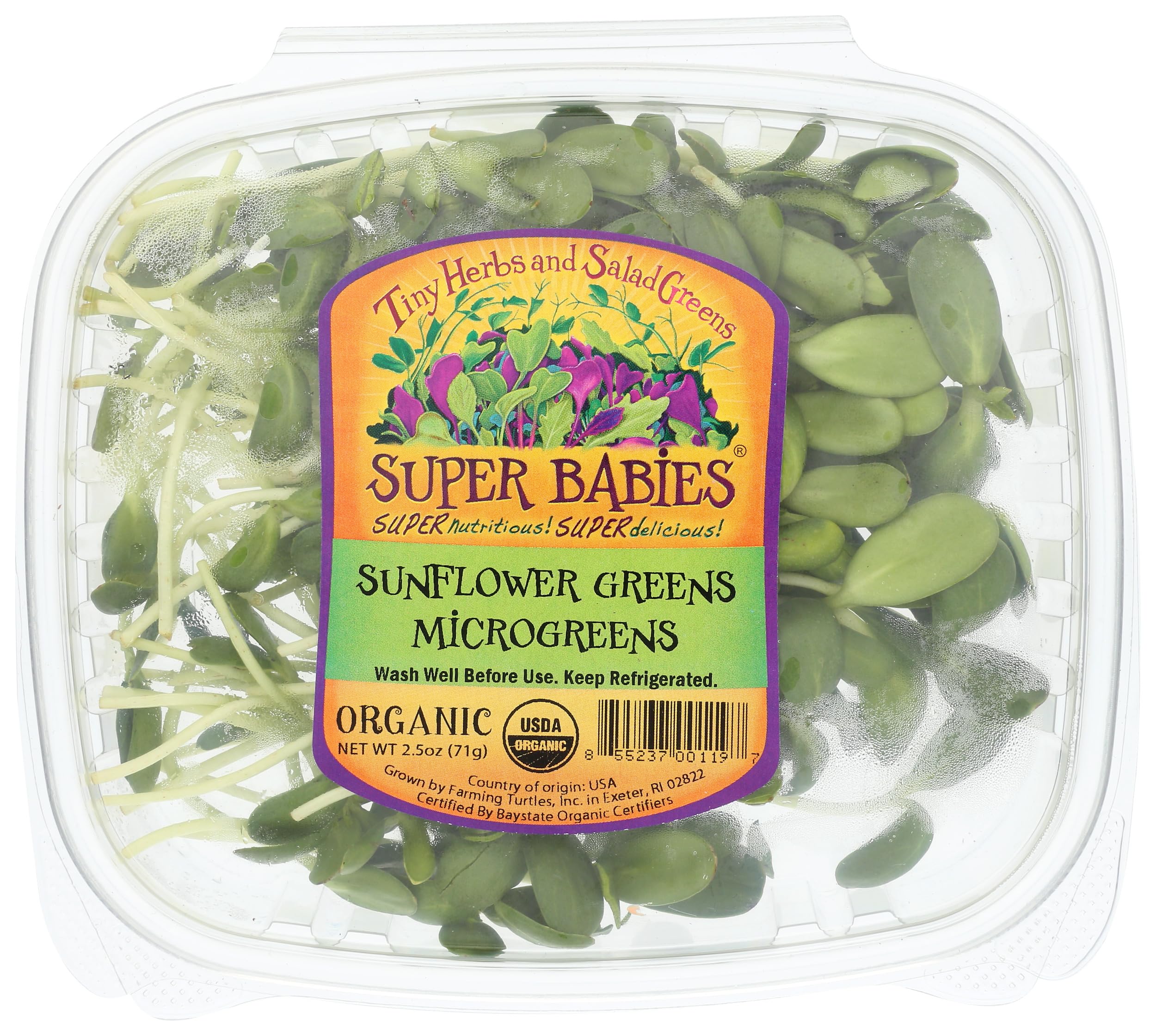 Farming Turtles Inc Organic Sunflower Microgreens, 2.5 OZ