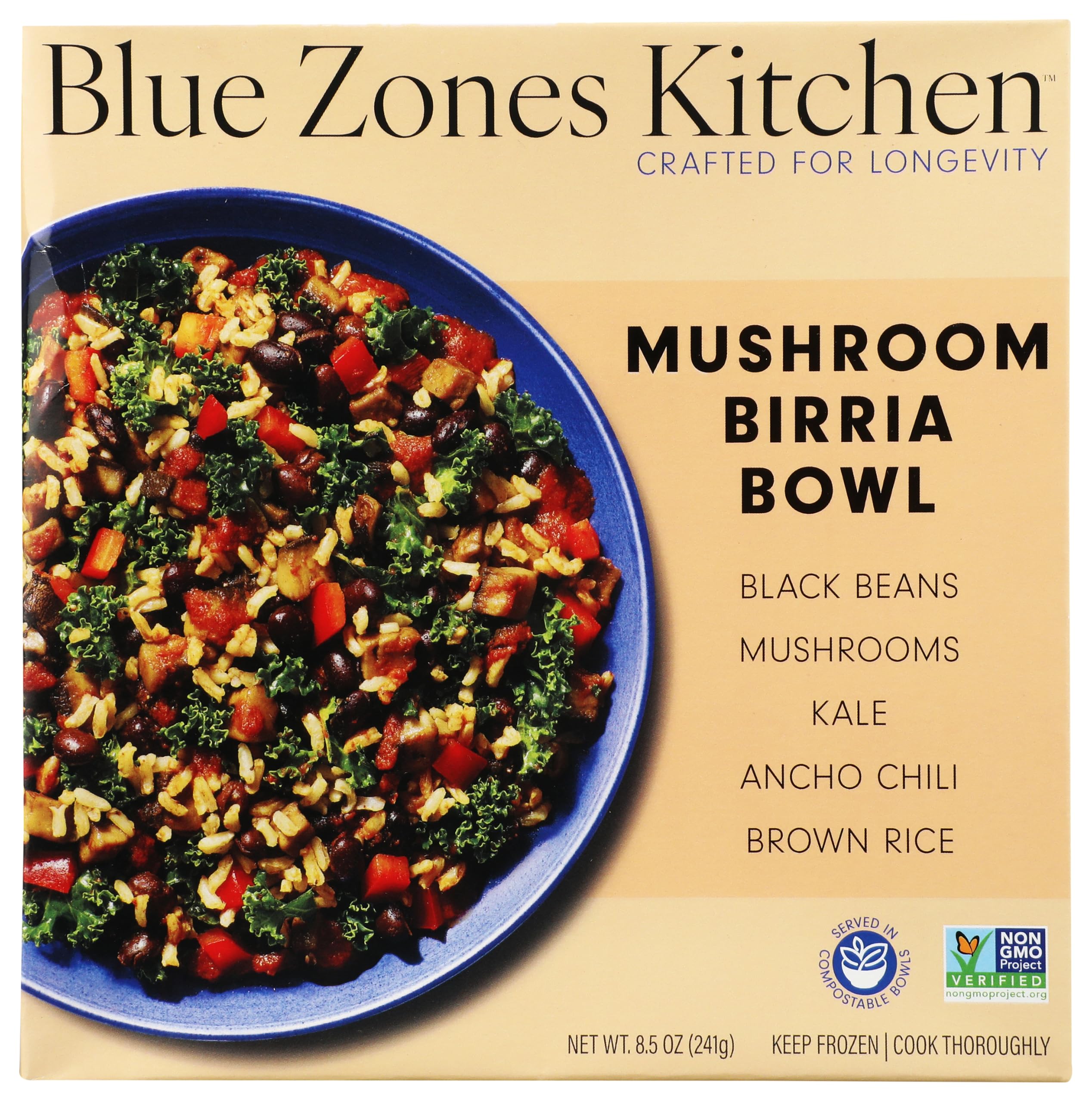 Blue Zones Kitchen, Bowl Mushroom Adobo, 8.5 Ounce