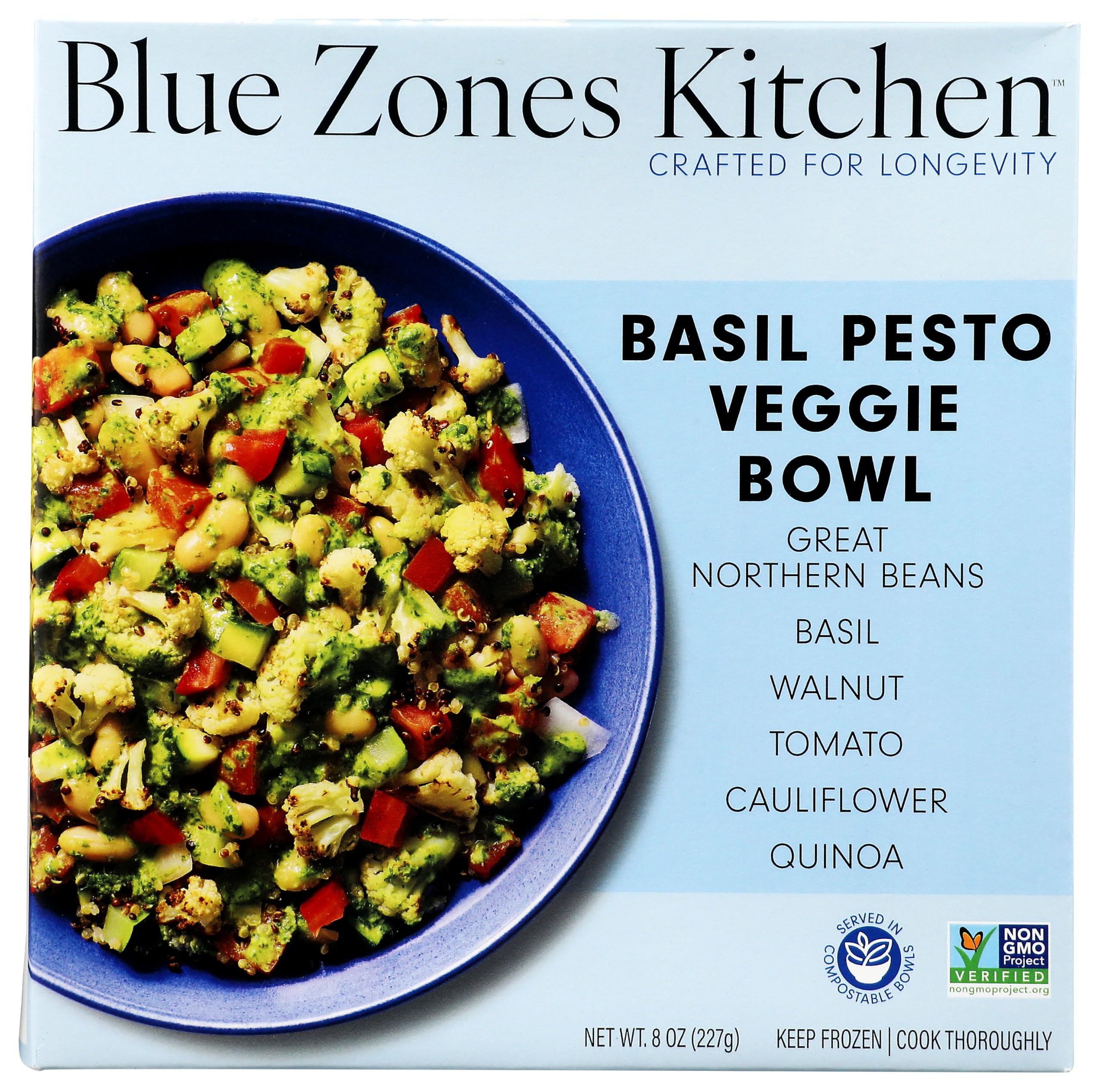 Blue Zones Kitchen Basil Pesto Veggie Bowl, 8.5 Ounce