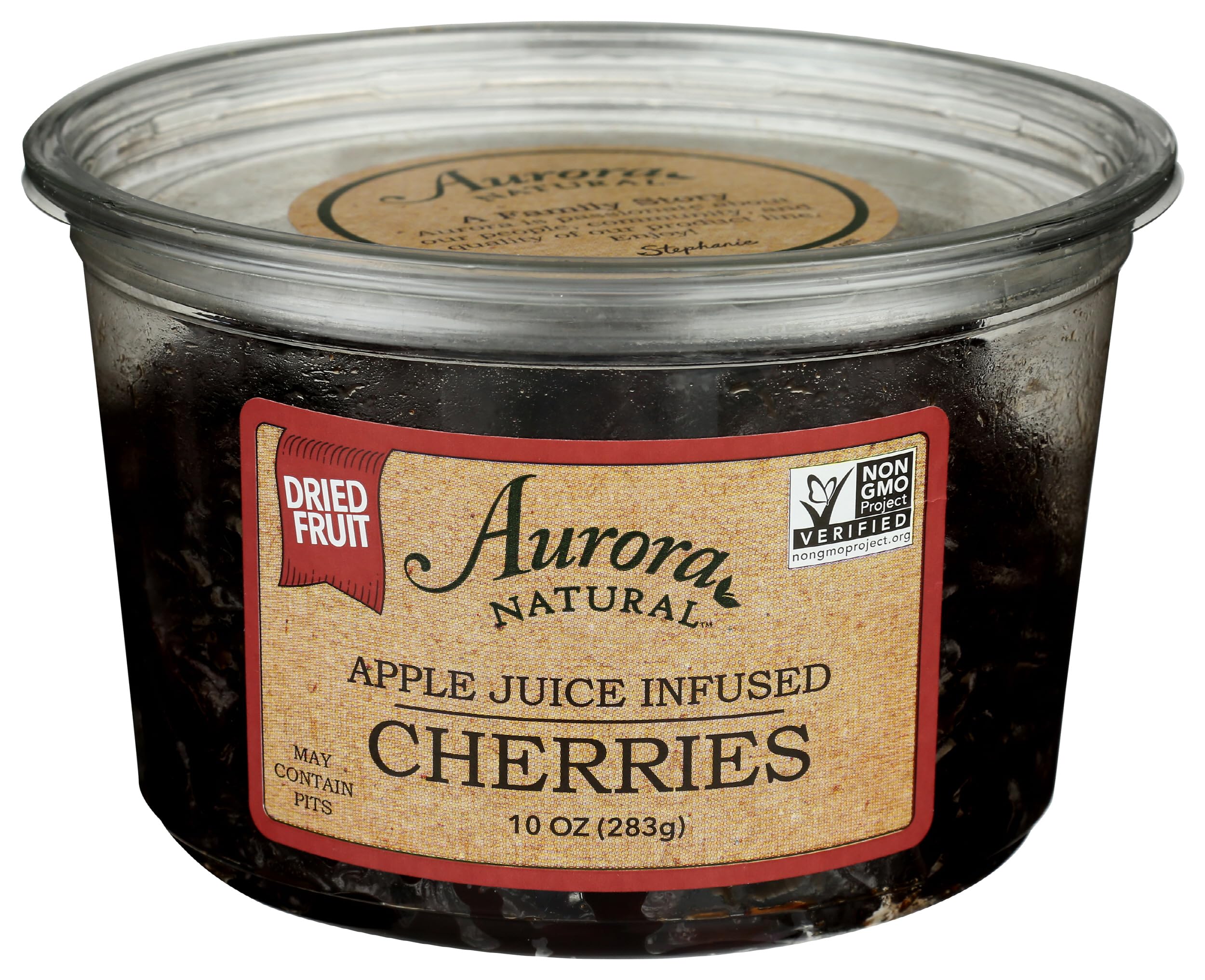 Aurora Natural Products Apple Juice Infused Cherries, 10 Ounce