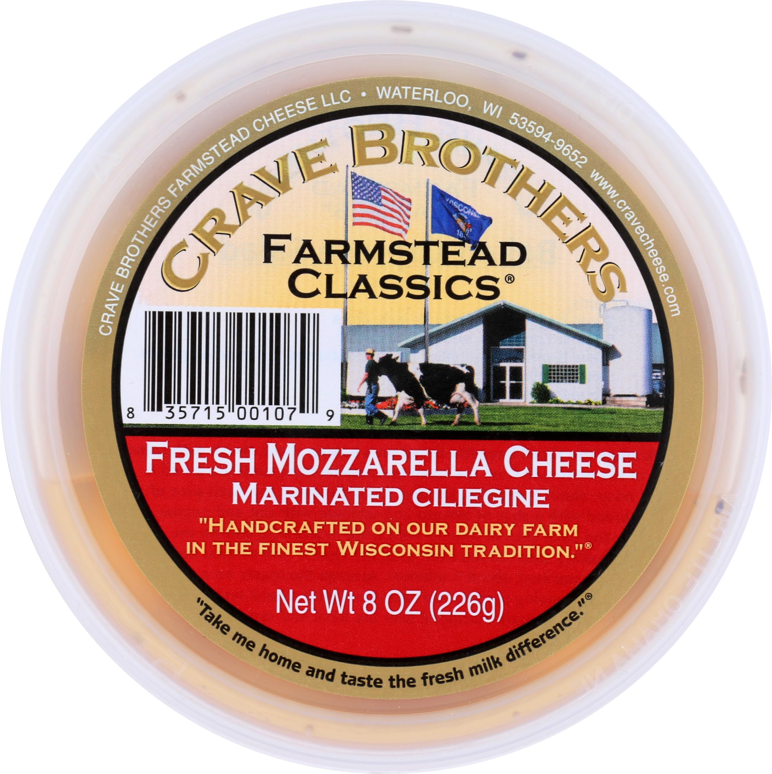 Crave Brothers, Fresh Mozzarella Cheese, Marinated Ciliegine, 8 oz