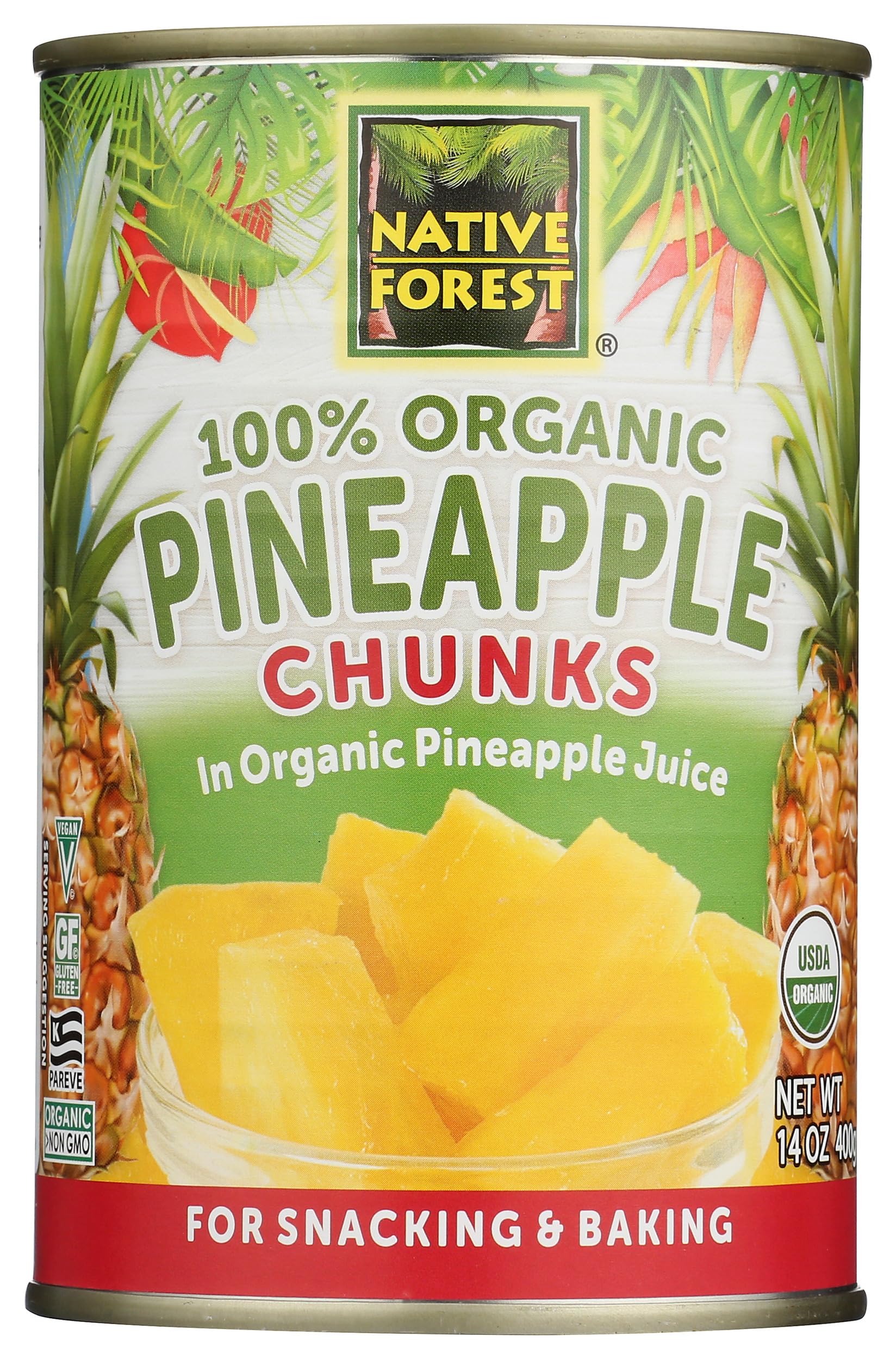 Native Forest Pineapple Chunks, Organic, 14 Oz