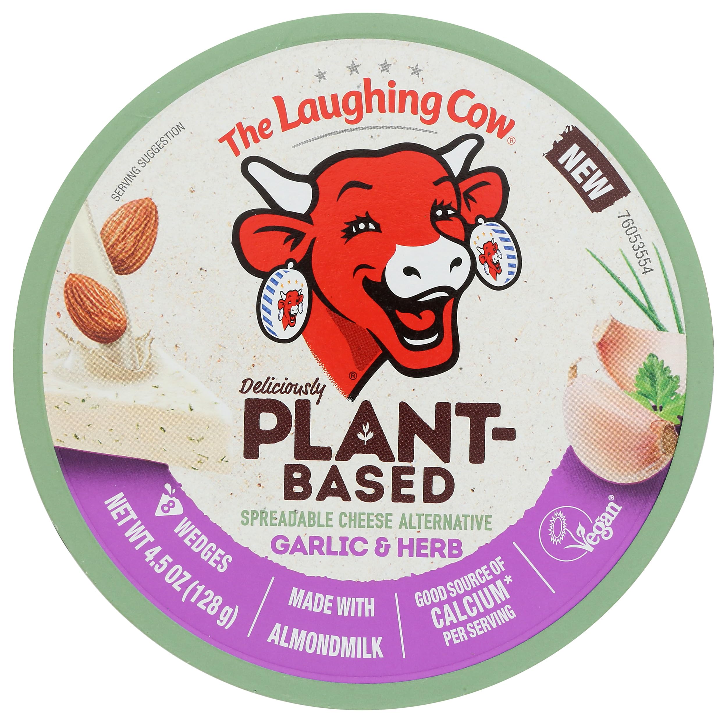 Laughing Cow, Cheese Plant Based Garlic Herb, 4.5 Ounce