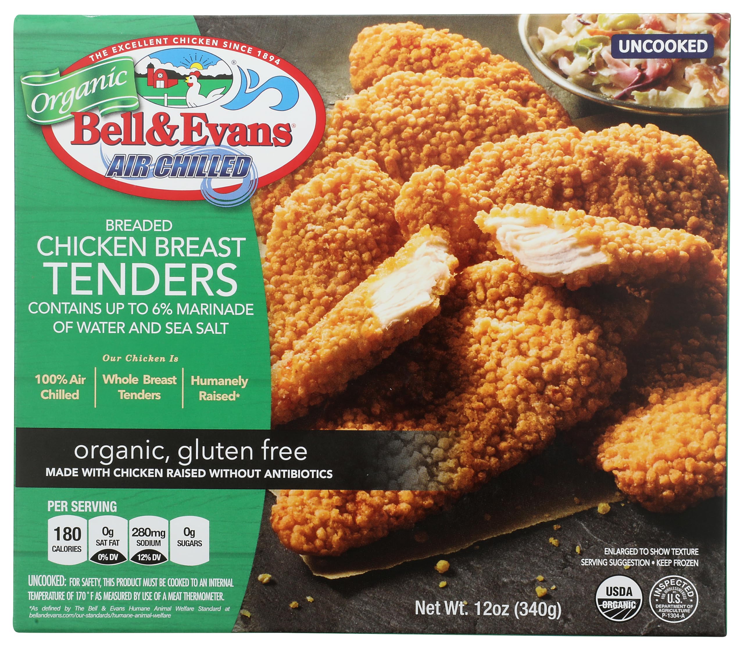 Organic Breaded Chicken Tenders Frozen, 12 Ounce
