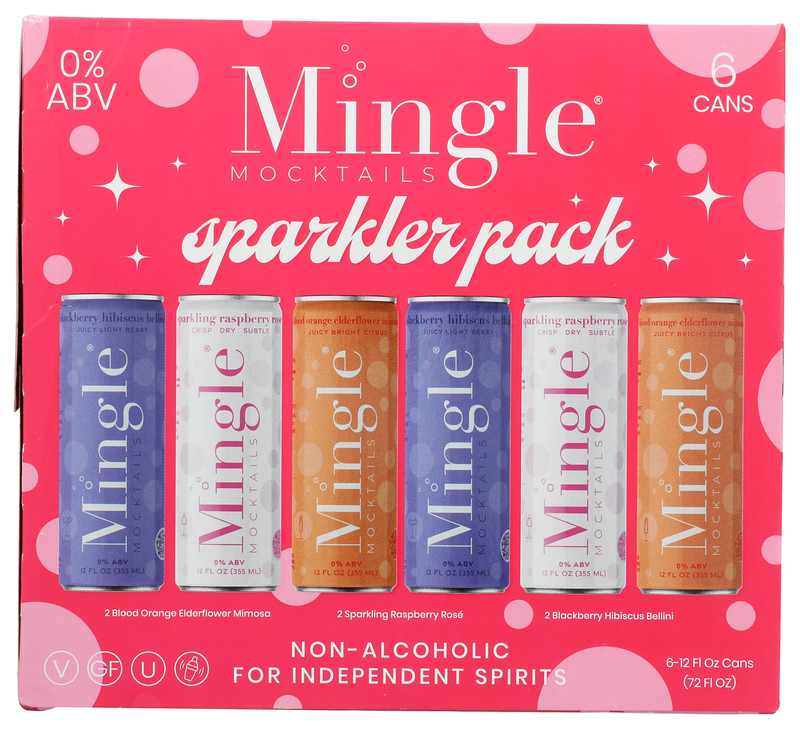 Mingle Non-Alcoholic Mocktail Sparkler Pack Cans, 12 Fl Oz, 6 Pack