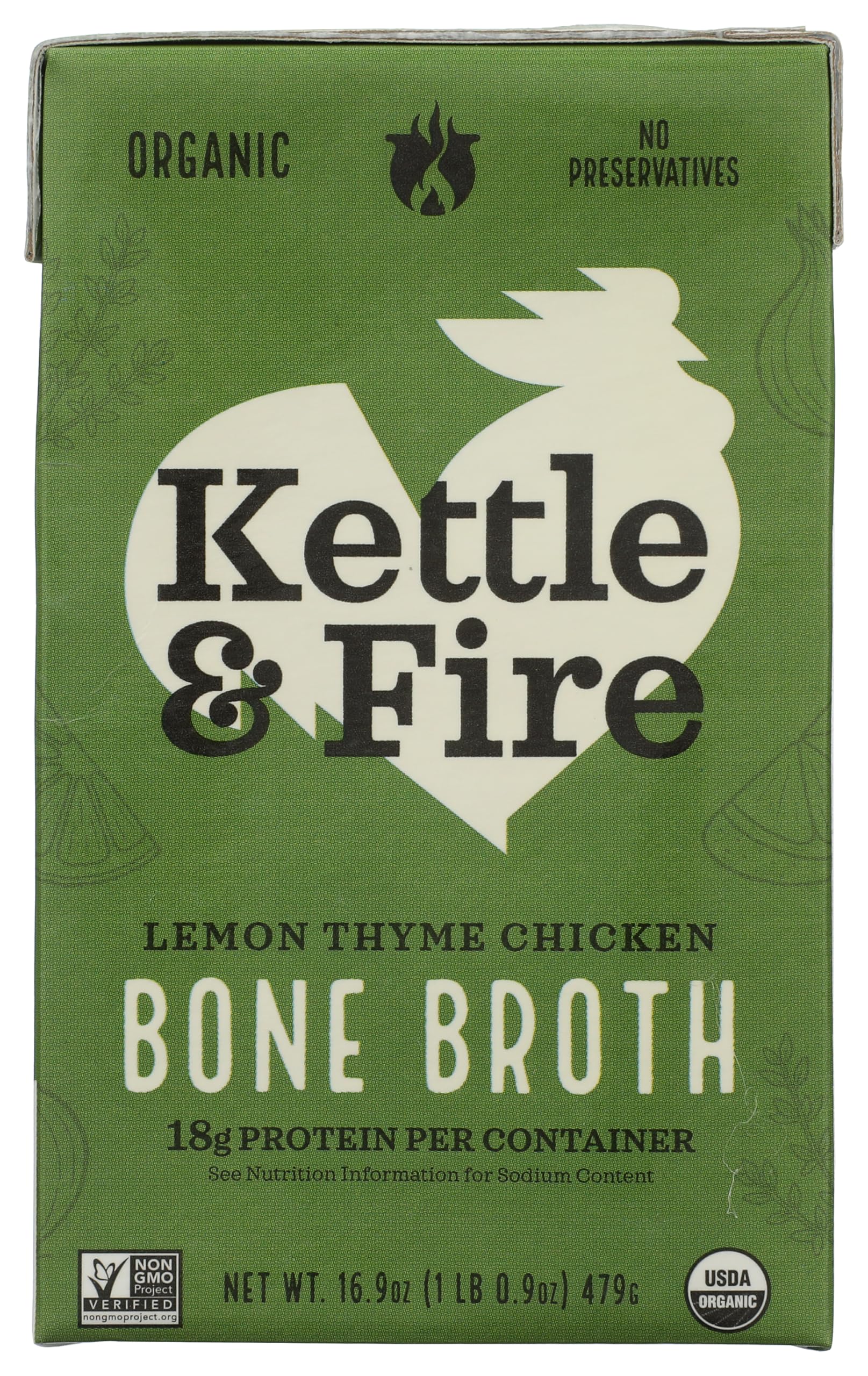 Kettle & Fire Organic Lemon Thyme Chicken Bone Broth, 16.9 OZ