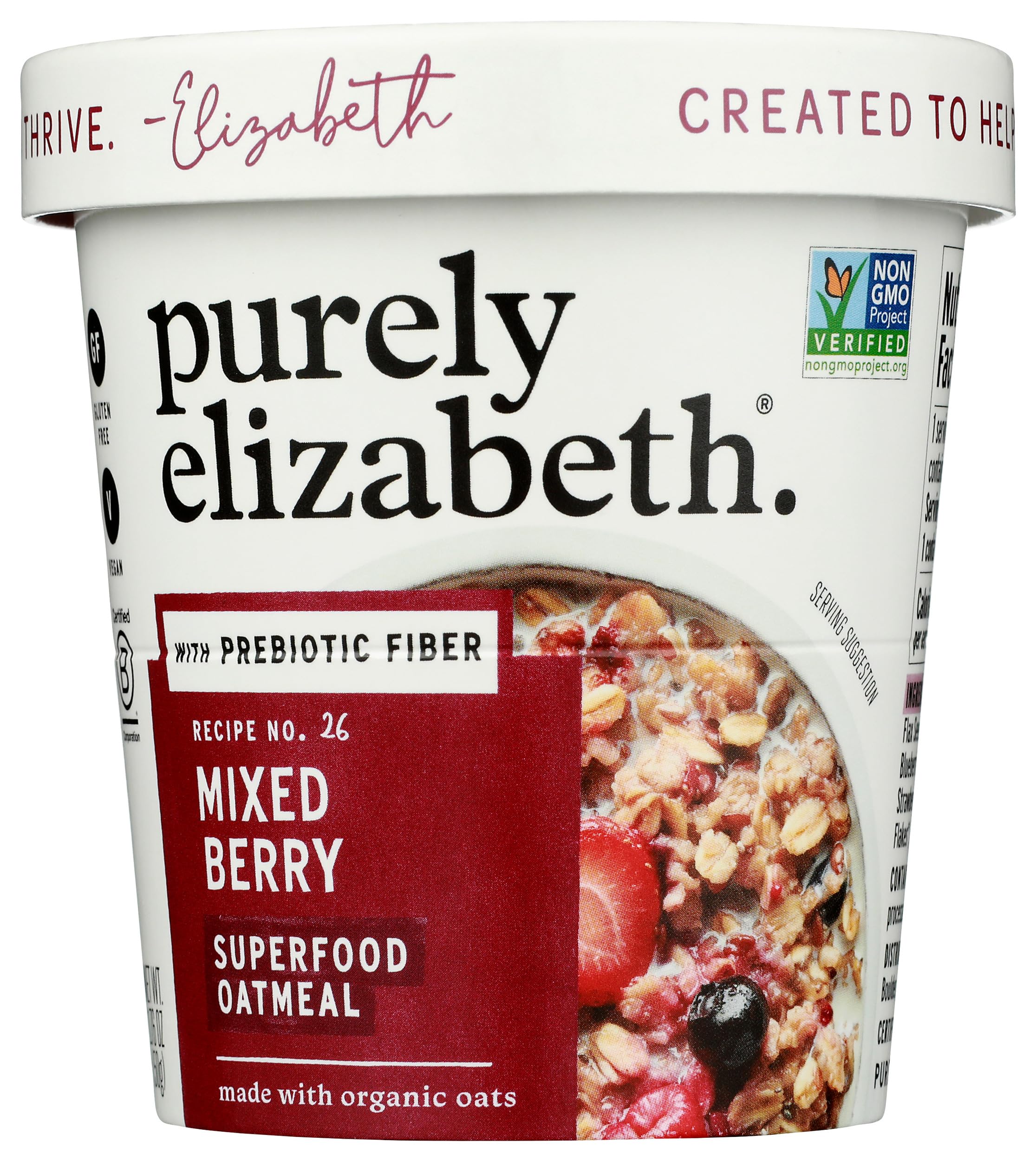 Purely Elizabeth Oatmeal Cup Mx Brry Preb 1.76 OZ
